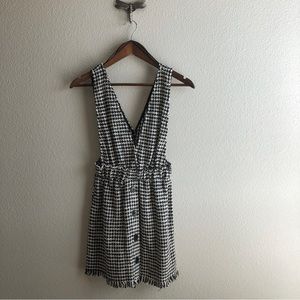 Zara Tweed Houndstooth Pinafore Short Dress
